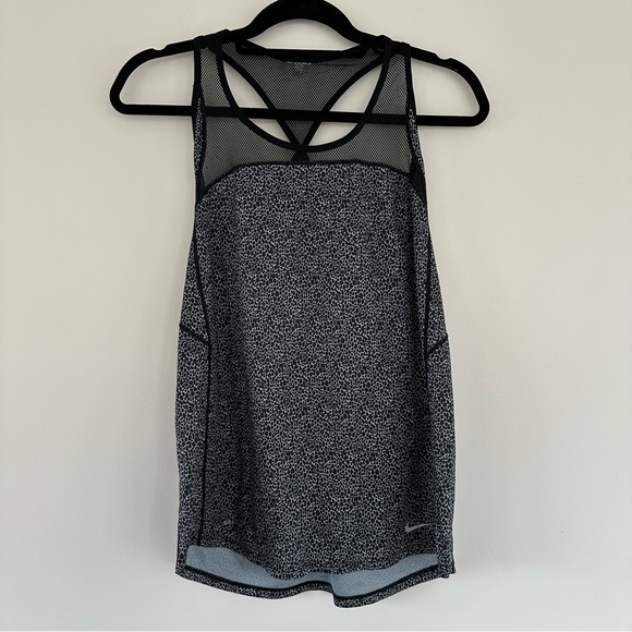 Nike Dri-Fit Mesh Top Pinched Racerback Cheetah Tank Size Medium/Large - Picture 1 of 6